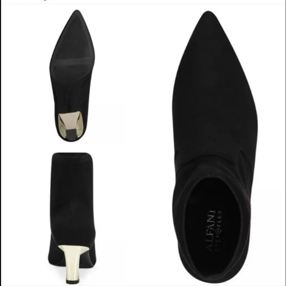Alfani Bambey Faux Suede Ankle Boots Black - Picture 2 of 6
